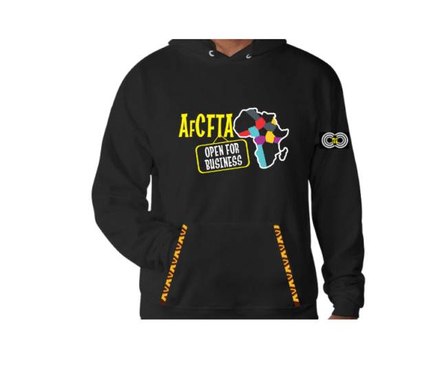 AfCFTA Open for Business - White Hoodie - CMC-WH2215 - Image 3