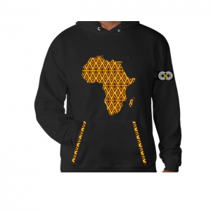 Print African Map - Black Hoodie- CMC-BH2216