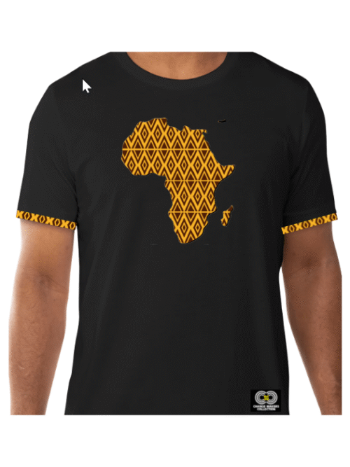 African Print Map - White T-Shirt - CMC-BT2217