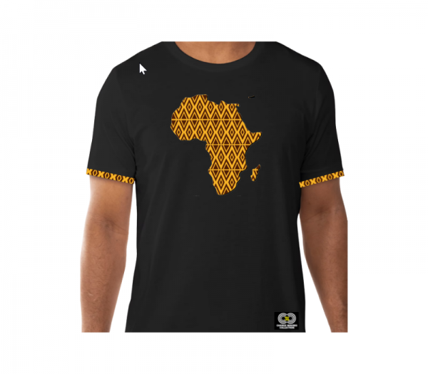 African Print Map - White T-Shirt - CMC-BT2217