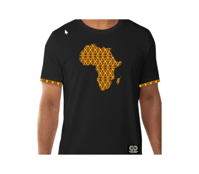 African Print Map - White T-Shirt - CMC-BT2217