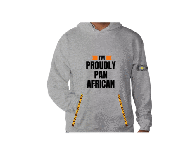 I'm Proudly Pan African – Black Hoodie – CMC-BH2222  - Image 2