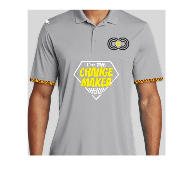 I'm the Changemaker Hero – Grey Polo – CMC-GP2217 - Image 2