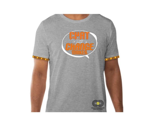 Chat with a Changemaker – White T-shirt – CMC-WT2220 - Image 3