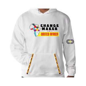 Changemaker for a United Africa - White Hoodie CMC-WH2217