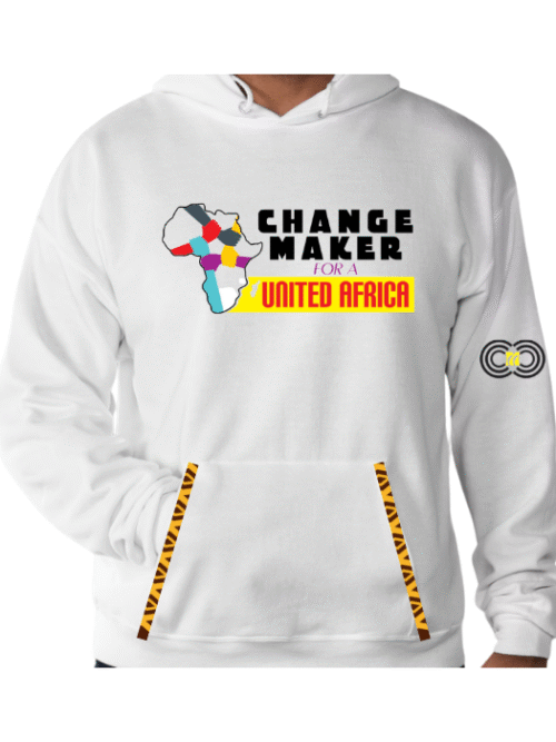 Changemaker for a United Africa - White Hoodie CMC-WH2217