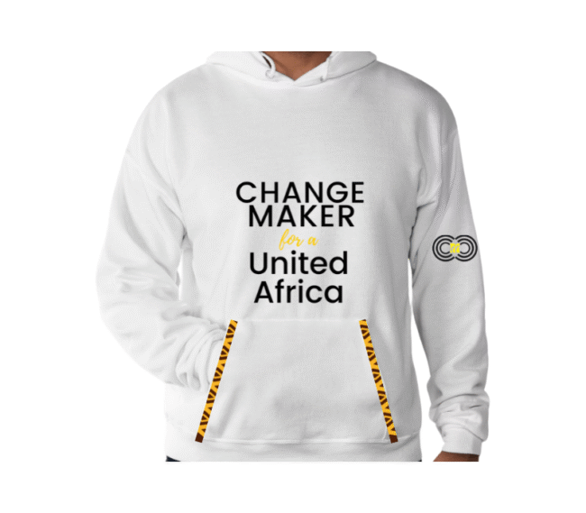 Changemaker for a United Africa - White Hoodie CMC-WH2217-$20 (₦10,000) - Image 2