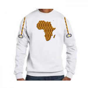 African Print Map - Grey Sweat Shirt - CMC-WS2222