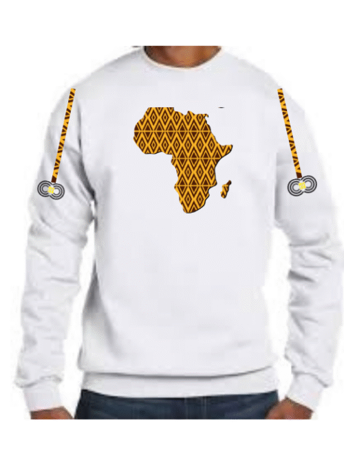 African Print Map - Grey Sweat Shirt - CMC-WS2222