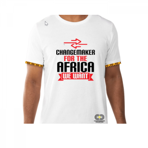 Changemaker for the Africa We Want – White T-Shirt CMC-WT2209