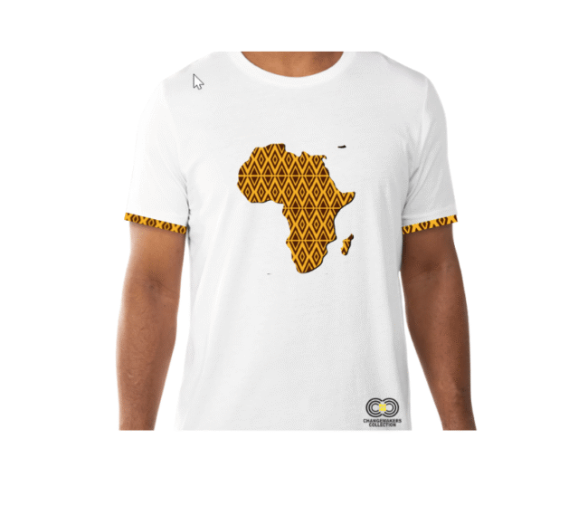 African Print Map - White T-Shirt - CMC-BT2217--$8.99 (₦5,000) - Image 3