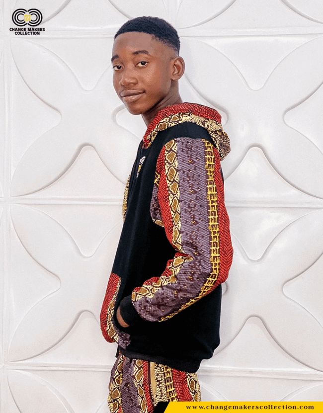 BLACK HOODIES WITH AFRICAN PRINT – CMC-5112 - Image 4