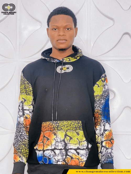 BLACK SWEAT-SHIRT WITH AFRICAN PRINT – CMC-5113