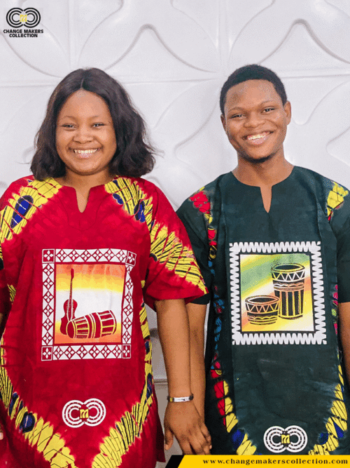AFRICAN PRINT SHORT-SLEEVE SHIRT-CMC-5185
