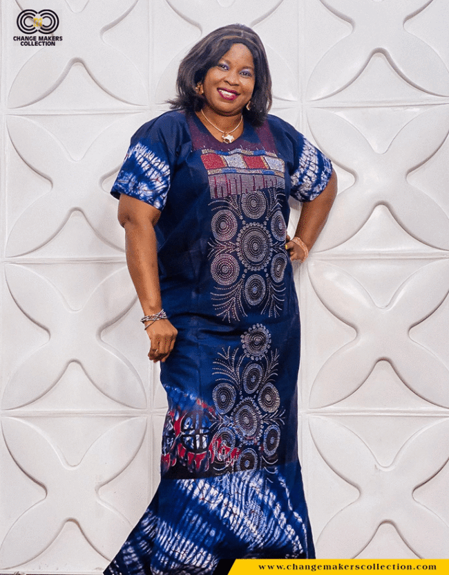 ADIRE AFRICAN PRINT LONG GOWN BUBU – CMC-5186 - Image 2