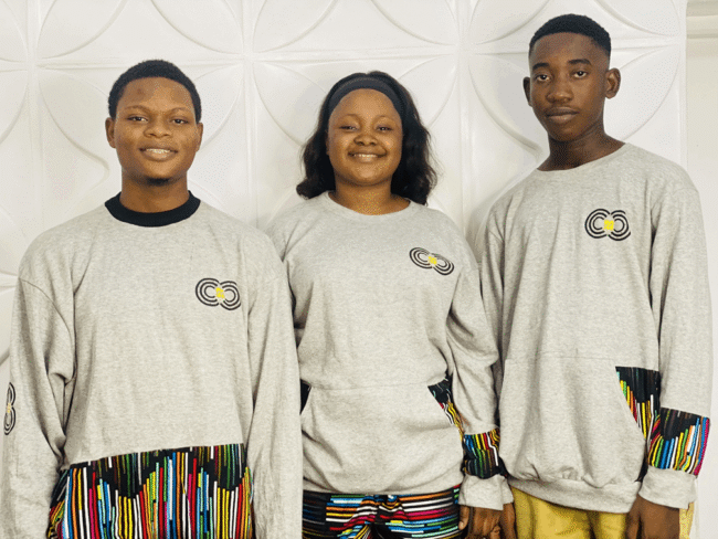 GREY SWEAT-SHIRT WITH AFRICAN PRINT– CMC-5717