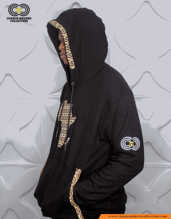 BLACK HOODIE WITH AFRICAN MAP – CMC-5676