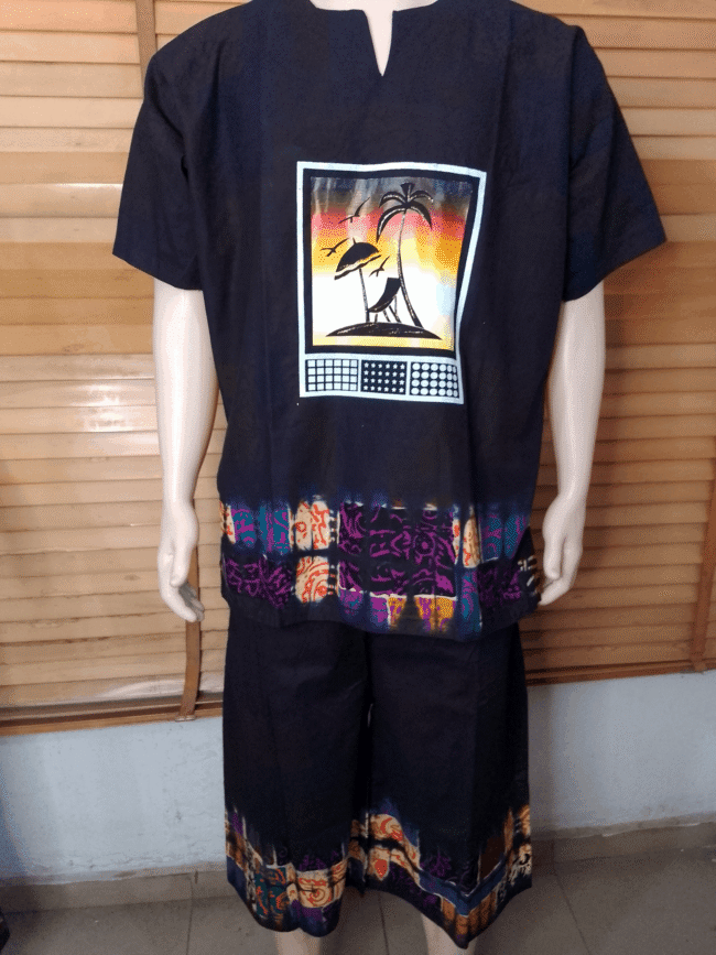 RHINESTONES ADIRE PRINT TOP with Short Pant - Image 6
